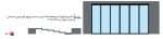 Single-wall linkage mechanism 7200mm, six movable doors, manual construction aluminum profile