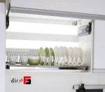 All-steel single-tier sink drainer with plate holder