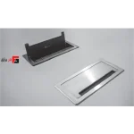 Built-in electrical outlet with safety flap door