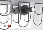 Double-decker bottle rack under the overhead cabinet, black