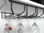 Double rail cherry shelf under overhead cabinet, black color