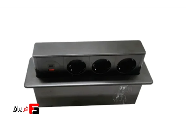 Elea model black rectangular lift-up power outlet (2) Elea model black rectangular lift-up power outlet