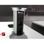 Electric lift-up power outlet with touch button