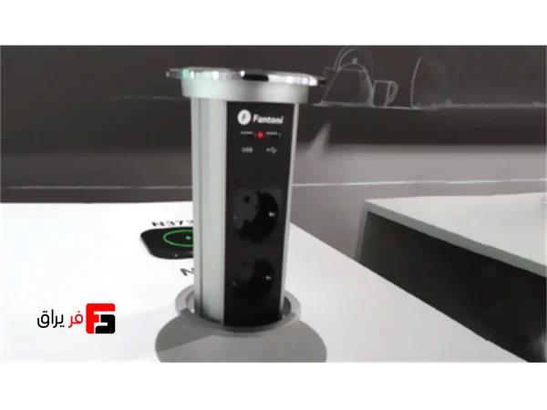 Electric lift-up power outlet with touch button