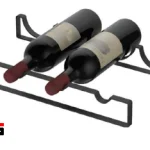 Flat bottle rack, black color, width 450mm