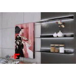 LED aluminum shelf light, matte black color, with transformer, Nexa model, depth 280mm