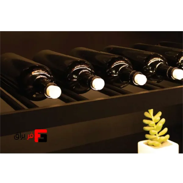 LED light, aluminum shelf, bottle holder, matte black color, with transformer, Plano model
