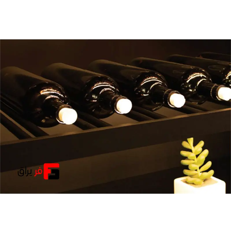 LED light, aluminum shelf, bottle holder, matte black color, with transformer, Plano model