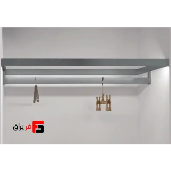 LED light for glass shelves with rail, 520 mm depth