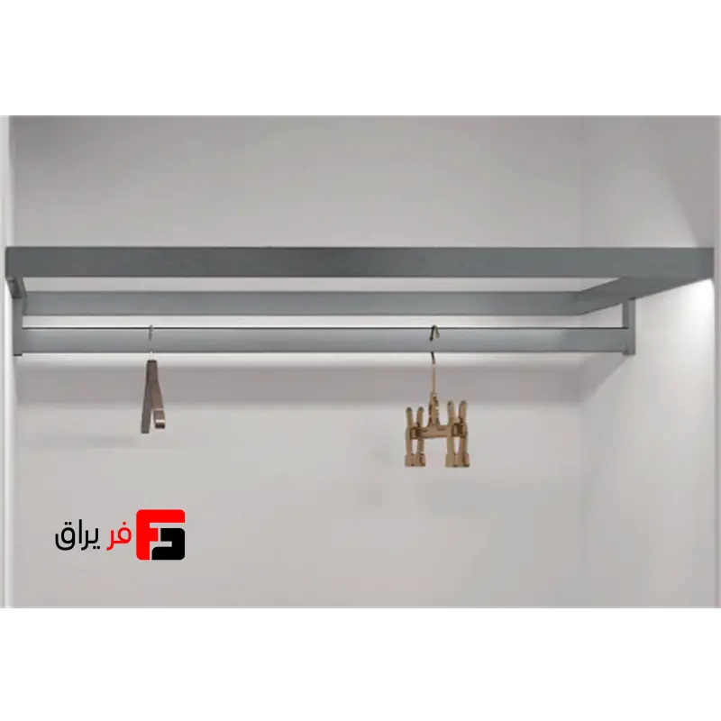 LED light for glass shelves with rail, 520 mm depth