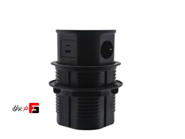 Lift-up electrical outlet, black color, model (Ceriq)