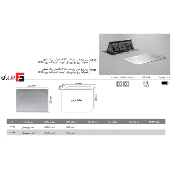 Mechanical P2O pop-up power outlet
