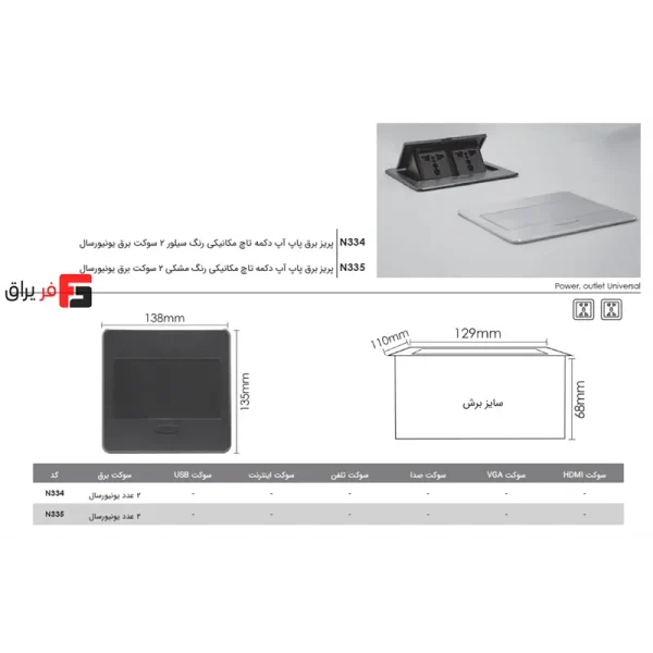 Mechanical touch button pop-up power outlet