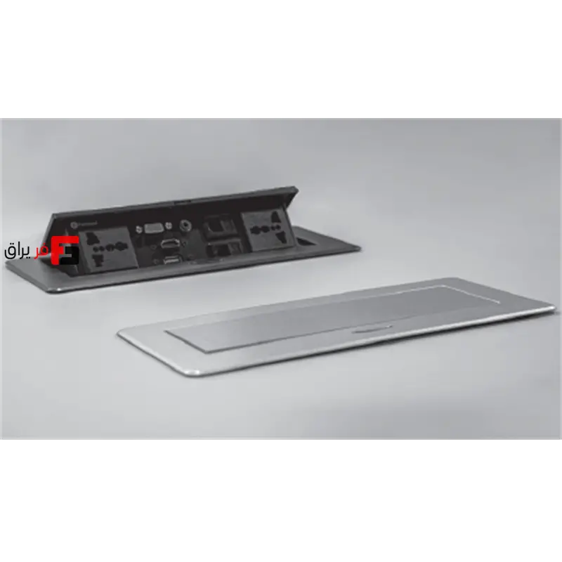 Pop-up power outlet with mechanical touch button 2 universal power sockets