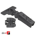 Professional titanium hinge, thin-door, 105 degrees, surface-mounted, clip-on