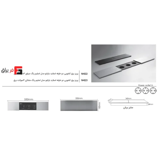 Slim model double-sided sliding power outlet