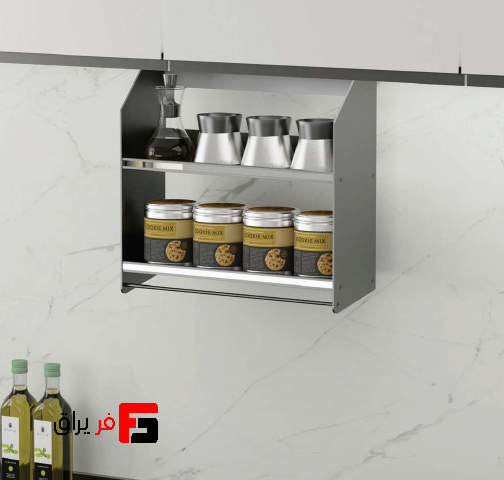 Spice rack between cabinets, 450mm wide
