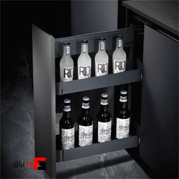 Super bottle holder under the slim plate, two levels attached to the body with a strap