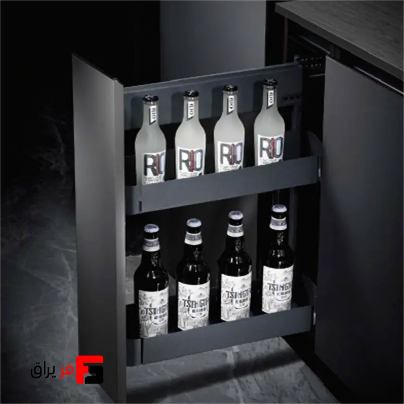 Super bottle holder under the slim plate, two levels attached to the body with a strap