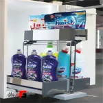 Super detergent under the sink, steel, with floor rail, width 400mm
