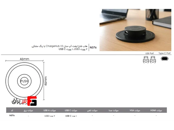 ChargeHub X3 charger hub model in black color