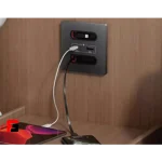 Charger hub with 800mm charging cable, black color, Teno model
