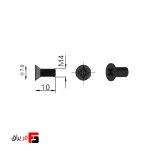 Corner joint screw for shelving system model, matte black color