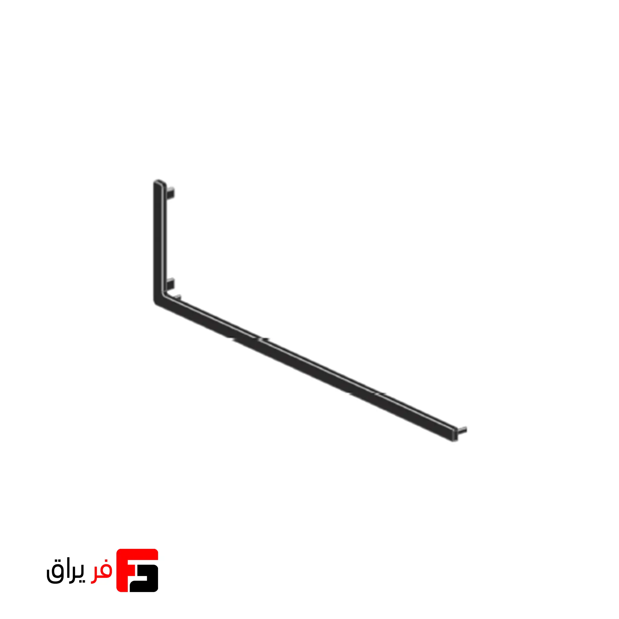 Decorative aluminum wall shelf left cover frame, L-shaped model, matte black color
