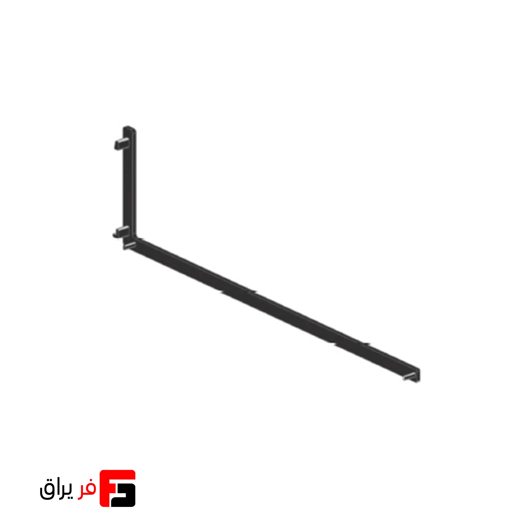 Decorative aluminum wall shelf right cover frame, L-shaped model, matte black color