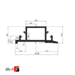 Decorative wall-mounted aluminum shelf hanger profile, L-shaped, brown color, with lighting capability, 3000mm