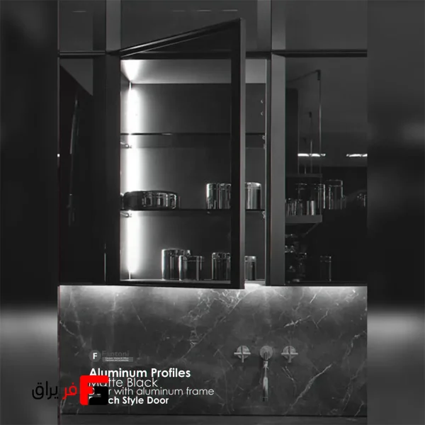 French style wardrobe and cabinet door profile, matte black color