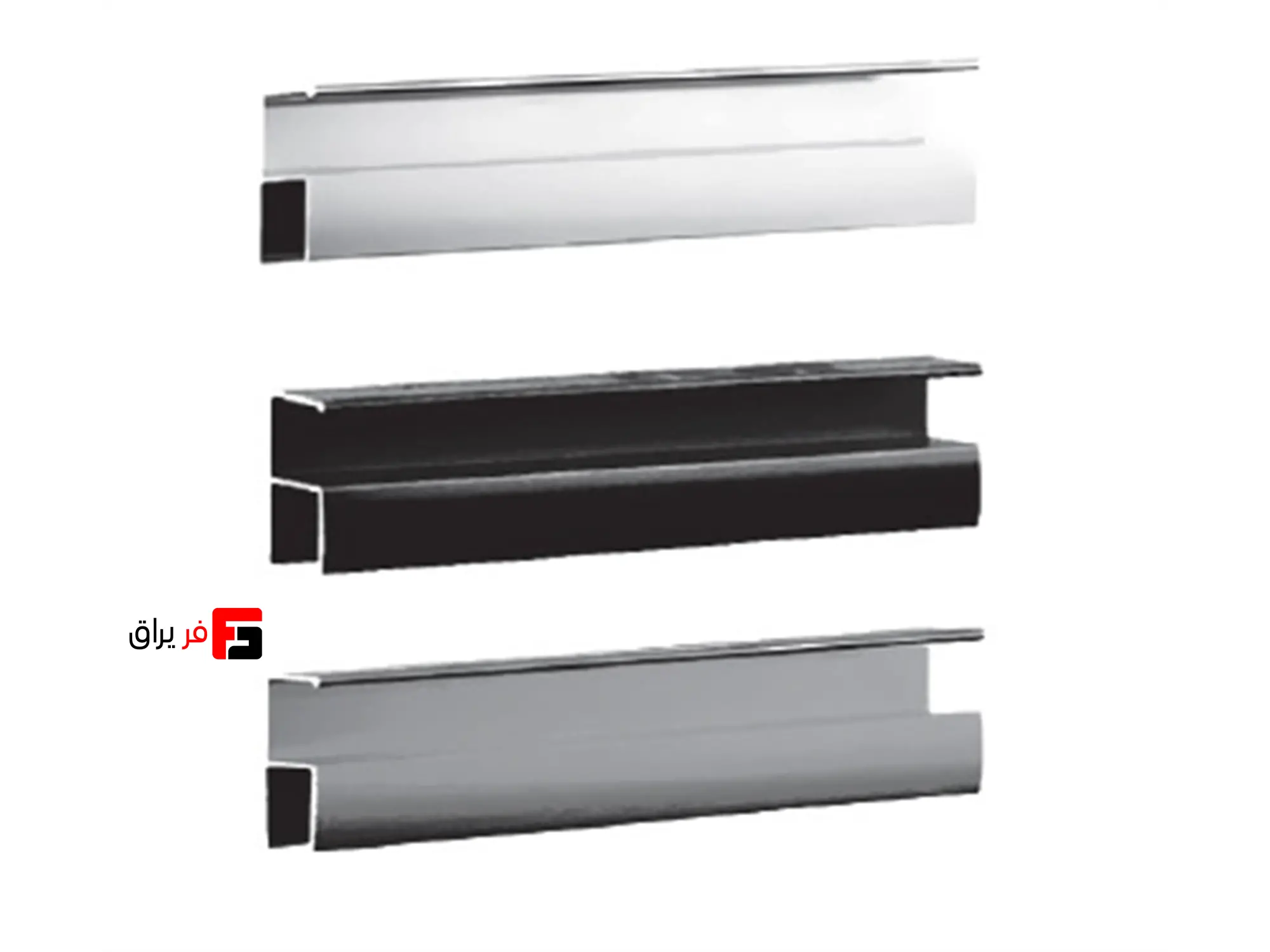 H-profile handle, powder coated, length 480mm