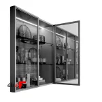 Italian style wardrobe and cabinet door profile, matte black color
