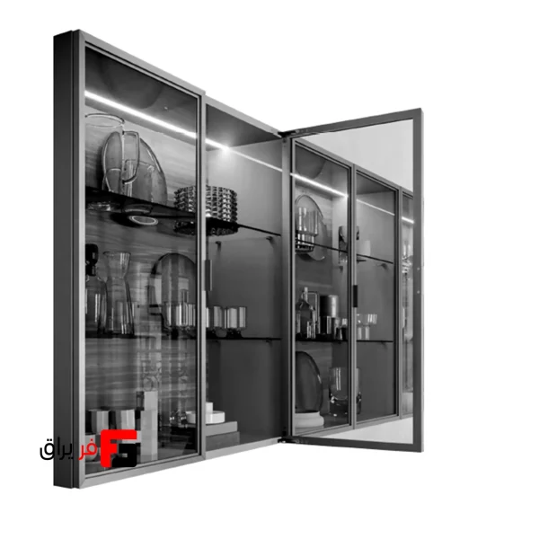 Italian style wardrobe and cabinet door profile, matte black color