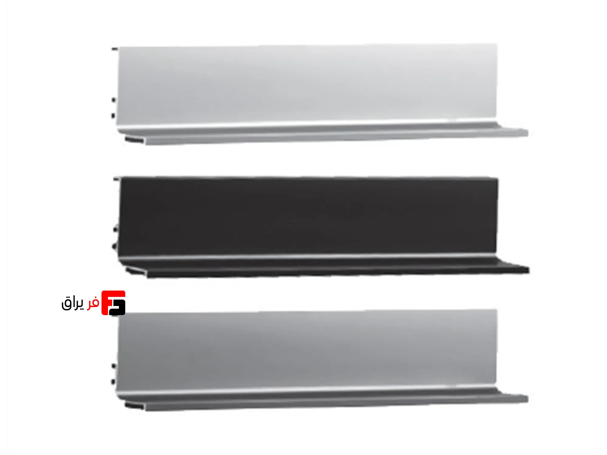 L-profile handle, powder-coated, ground form, length 480mm