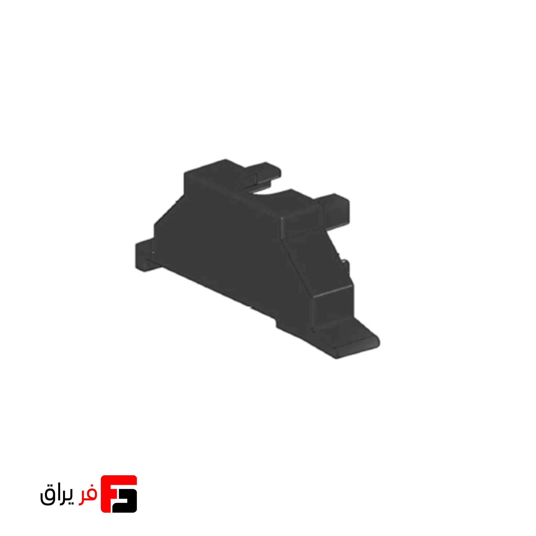 Left cover frame of decorative wall-mounted aluminum shelf hanger profile, L-shaped model, matte black color