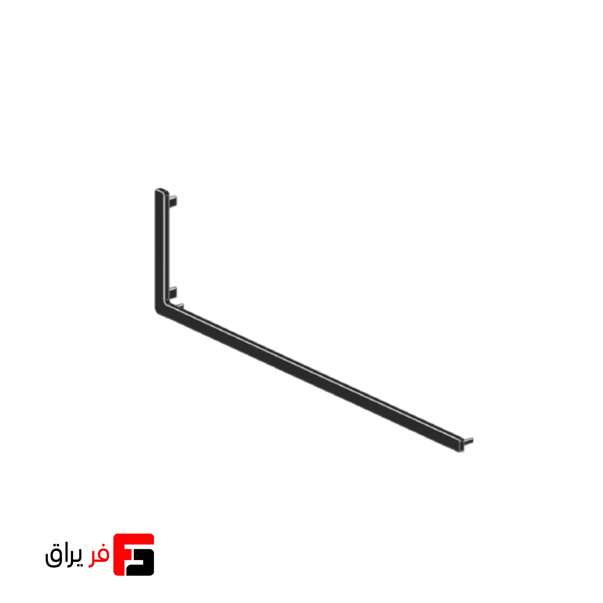 Left metal cover frame of decorative wall-mounted aluminum shelf, L-shaped model, brown color