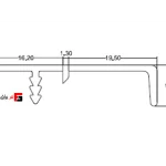 Linear comedy profile handle, Linea model, length 3000mm