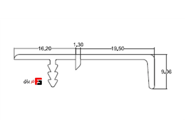 Linear comedy profile handle, Linea model, length 3000mm Linear comedy profile handle, Linea model, length 3000mm