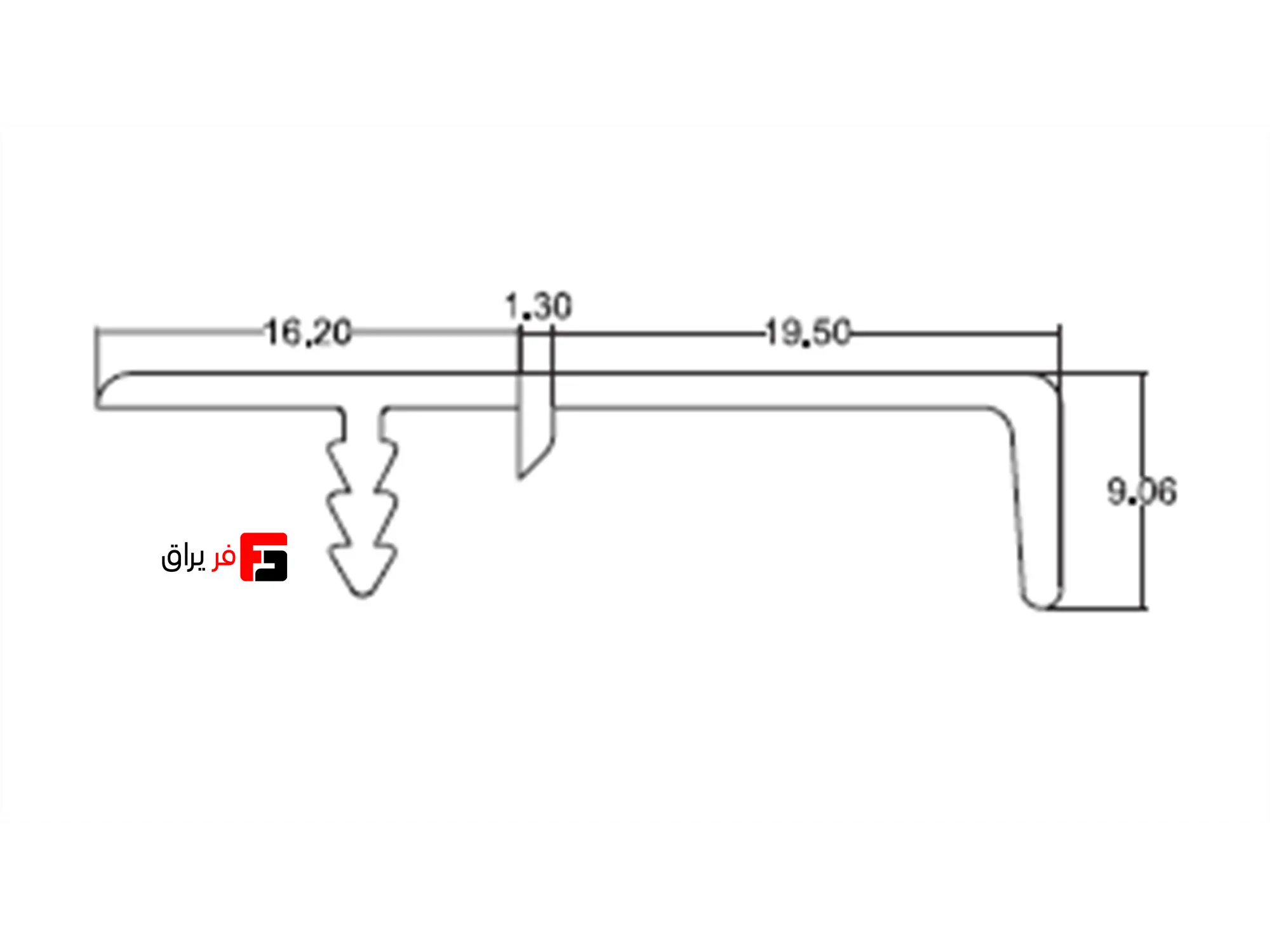 Linear comedy profile handle, Linea model, length 3000mm