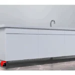 Linear diagonal aluminum footrest