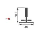 One-piece flat plate handle, long handle, matte champagne color, 600mm