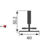 One-piece flat plate handle, long handle, matte champagne color, 600mm