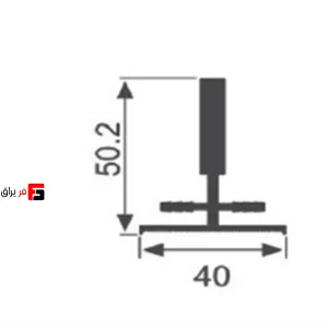 One-piece flat plate handle, long handle, matte champagne color, 600mm