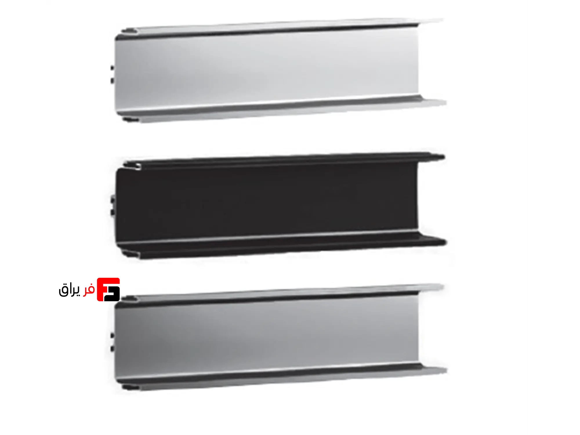Powder coated U-shaped profile handle, length 4800mm