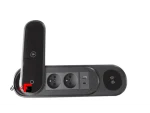Power outlet with rotating cover and wireless charger, matte black color, model (Zero)
