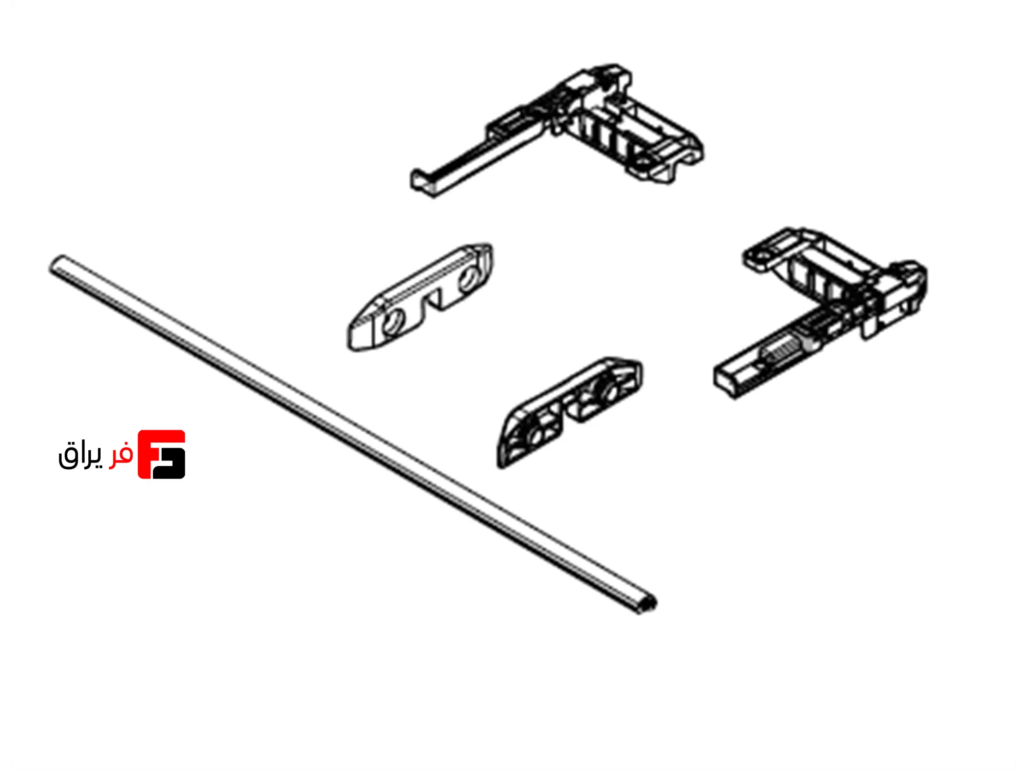 Rail lock with balance bar, width 1100mm