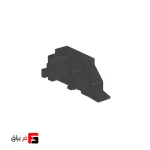 Right cover frame, decorative wall-mounted aluminum shelf hanger profile, L-shaped model, matte black color