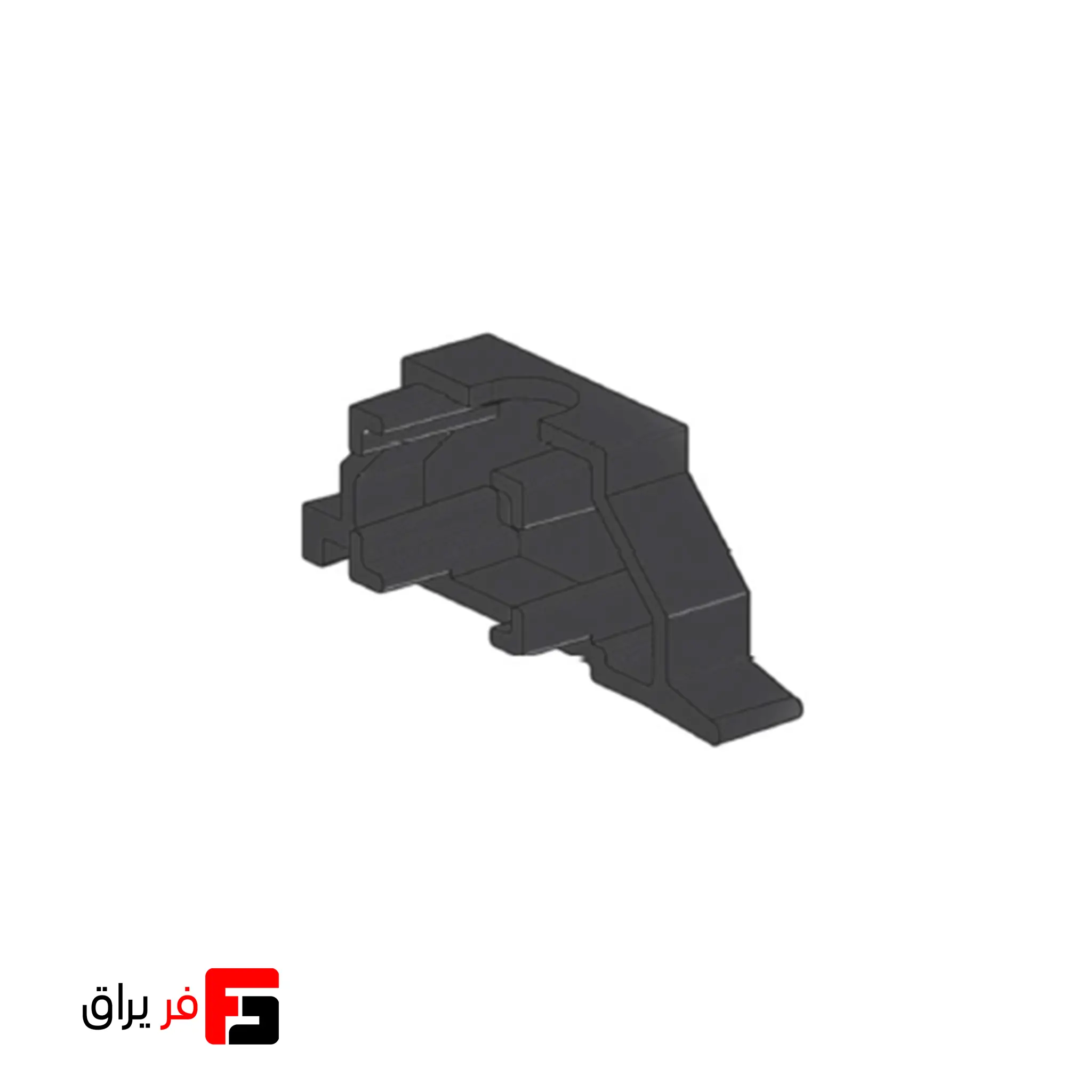 Right cover frame, decorative wall-mounted aluminum shelf hanger profile, L-shaped model, matte black color