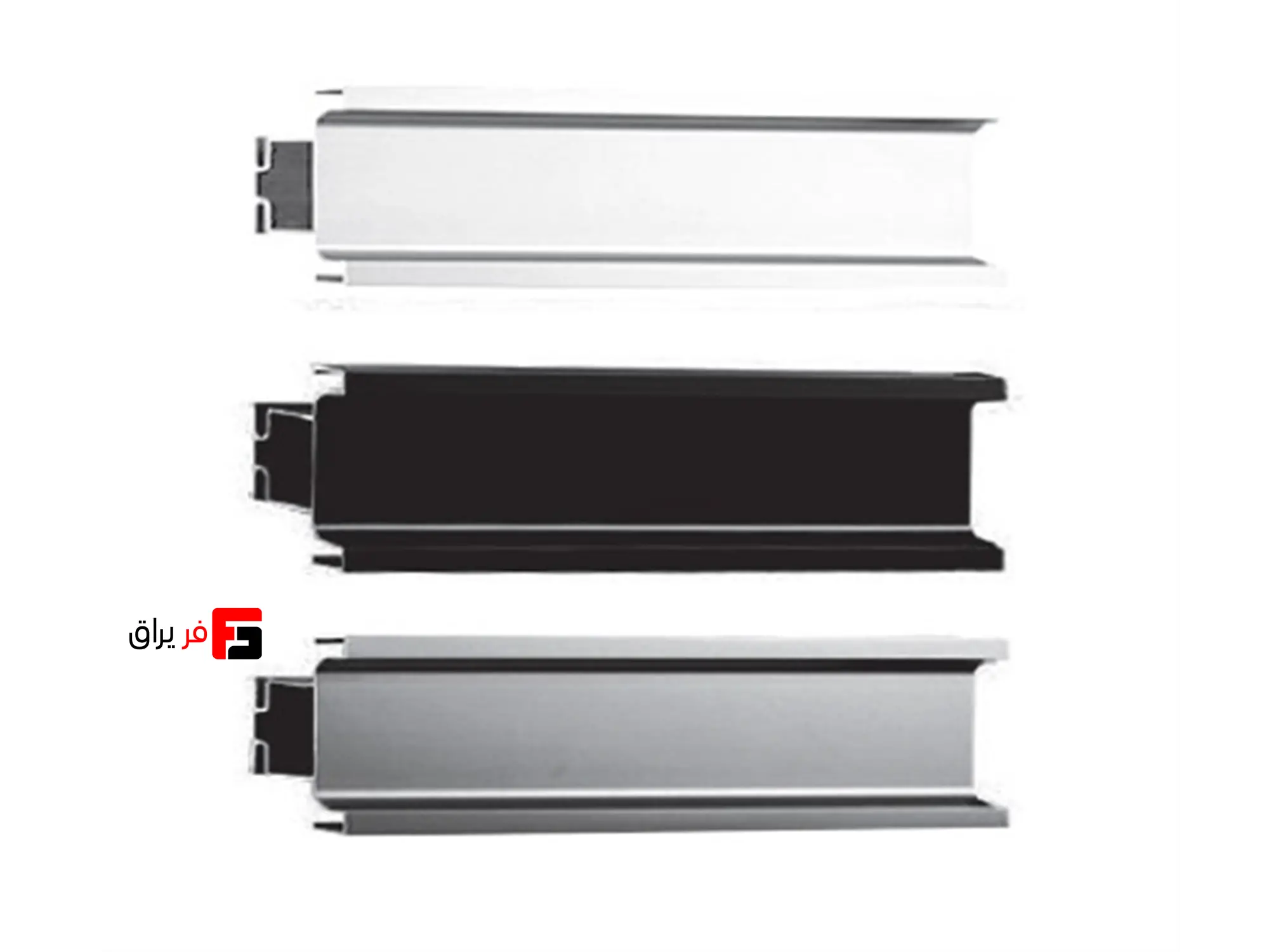 U-shaped powder-coated profile handle, length 2400mm